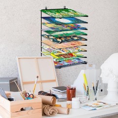 2 Pack Art Drying Rack for Classroom 9-Shelf Paint Drying Metal Racks Wall Mo…