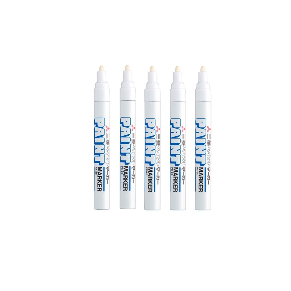 UniPaint Oil Based Paint Marker Multi Surface Pen PX20 Medium White 5 PCS