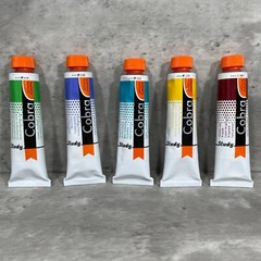 5 Royal Talens Cobra Study Water Mixable Oil Colour Paint 40 ml Tubes NEW Winsor