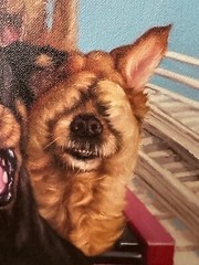 Funny Dogs Riding Roller Coaster Canvas Picture, Amusement Park, 20 L” x 16 W