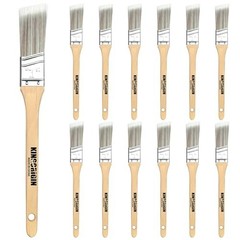 12 Pcs 1 Inch Angled Paint Brushes Set – Ultra-Dense Soft Bristles for Trim & De