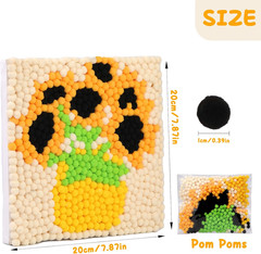 Veroave Pom Pom Painting Art Kit for Adults, Perfect Pompom Painting Kit, Colorf