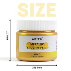Metallic Gold Acrylic Paint, 100Ml Gold Paint, Gold Leaf Paint for Metal, Wood,