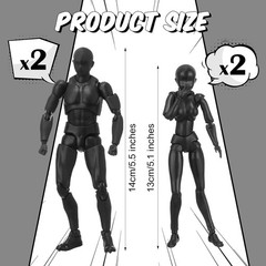 Meooeck 4 Sets Action Figures Pvc Body Artists Model Posable Drawing Mannequin
