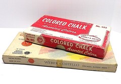 VINTAGE SETS ALPHACOLOR PASTELS + BINNEY & SMITH COLORED CHALK