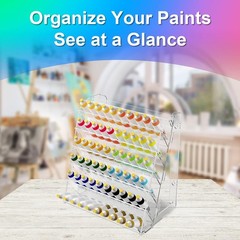 Acrylic Paint Storage Case for Bottles(2 Fl Oz), Craft Paint Storage Bottle Orga