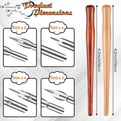 14 Pcs Dip Pen Nibs Holders Set Wooden Black Comic Calligraphy Drawing Kit