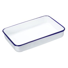 Butcher Tray 12″x8″x2″ Triple Enamel for Deep Rectangular Tray