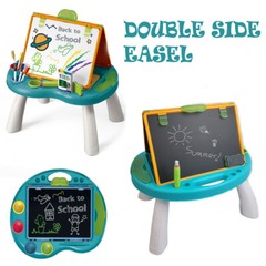 For Kids Boy Girl Painter Double Faced Drawing White & Black Board Easel Gift