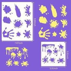 10 Pieces Graffiti Stencils Spray Paint Splatter and Stain Shoe Stencils for