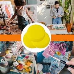 50 Pack Round Painting Sponge 2.9 inch, Yellow Watercolor Synthetic Sponge, A…