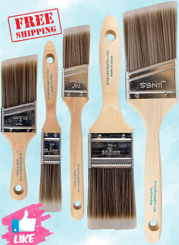 5-Piece Paint Brushes set for Latex and Oil Paints, Stains, Interior & Exterior