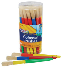 Chubby White Bristle Easy Grip Plastic Handle Paint Brush Set, 1/2 X 7 In, Multi