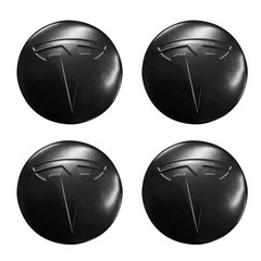 4 Pack Aluminum Waterproof Wheel Cover Center Emblem Sticker for Matte Black