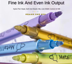 1-3x Metallic Brush Paint Pen thick marker art Craft Metal Gold Silver Permanent