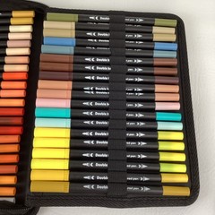 Dual Tip Marker Pen Set Calligraphy Adult Coloring Double Head Colored Pens 120+