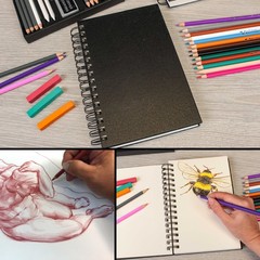 5.5″ x 8.5″ Hardbound Sketch Book, 70 Pound (110gsm), Book of 80-Sheets (2 Pads)