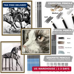 KALOUR 76 Drawing Sketching Kit Set – Pro Art Supplies with Sketchbook & Waterco