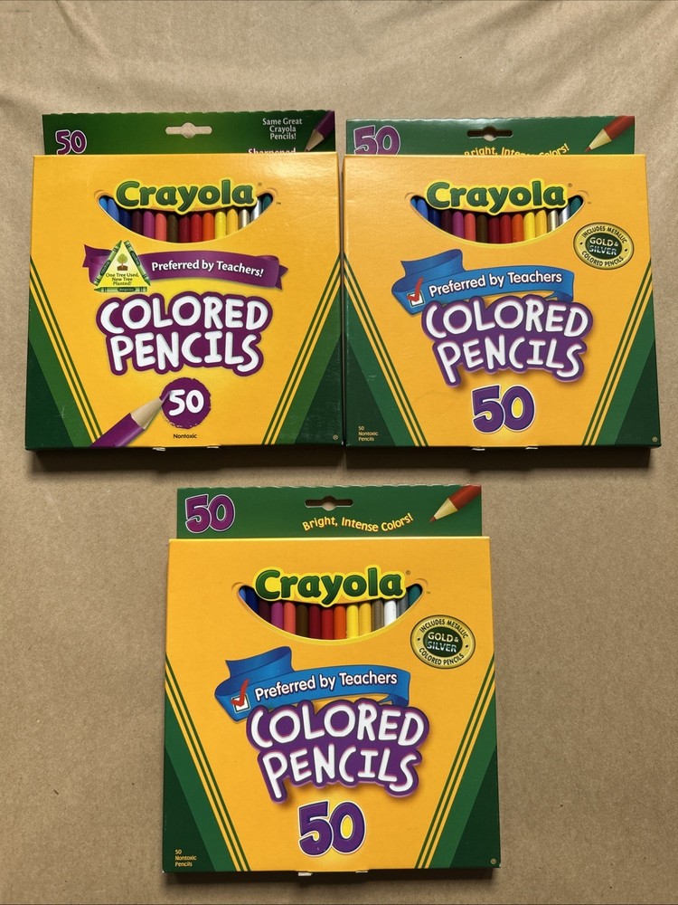 3 Pack Crayola Colored Pencils Box of 50/ Long Lasting/Pre-Sharpened