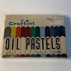 Craftint Oil Pastels Sealed Box Small Size ~12 COLORS~SET #500 1960s