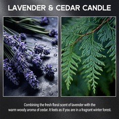 VEGISHINE 3.5 inches (W) x 4.5 (H), Lavender & Cedar Scented Candle