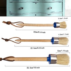 3 Pcs Chalk Wax Paint Brushes Bristle Stencil Brushes for Wood Furniture