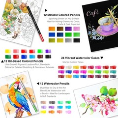 KALOUR 206 Drawing Set Sketching Kit,Art Supplies with 3-color Sketchbook & C…