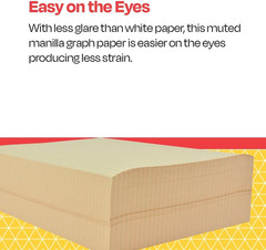 Graph Paper, 1/4 Inch Rule, 9 X 12 Inches, Manila, 500 Sheets