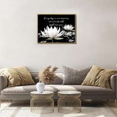 SCECALA Black and White Floral Framed Wall Art Inspirational Quotes and Water…