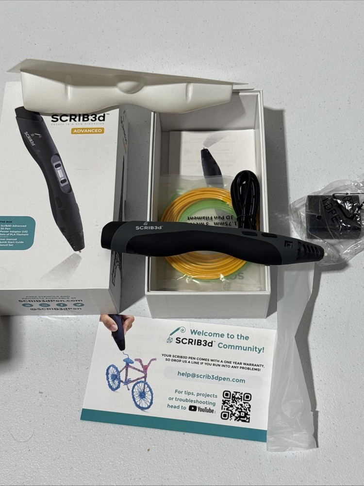 Scrib3d Advanced Pen 3D Printing Black – SL-300 Kit