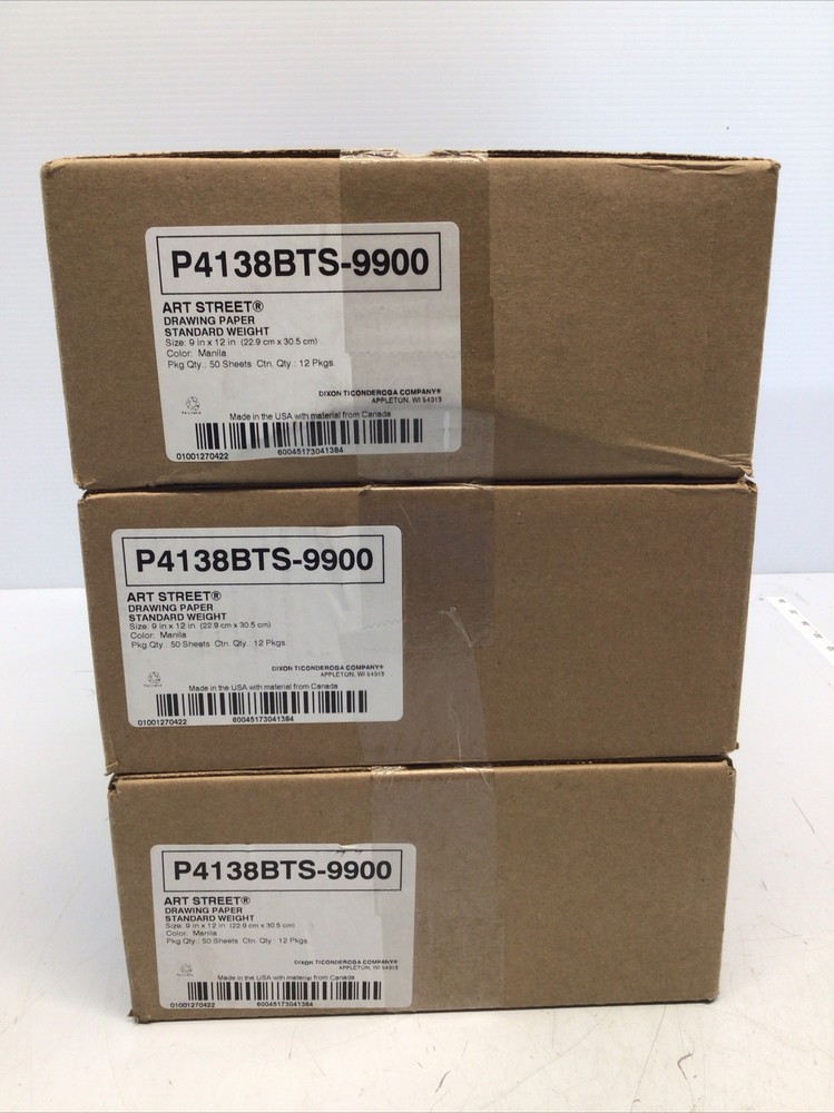 3 Boxes Art Street Drawing Paper Manila Medium Weight, 9″ x 12″ 1800 Sheets