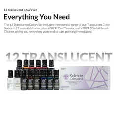 KALEIDO COLORWORKS 12 Translucent Colors Set {FREE THINNER+CLEANER}FAST SHIPPING