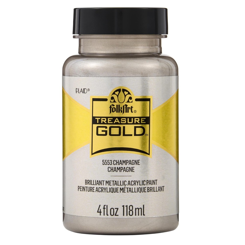 Treasure Gold Acrylic Craft Paint, Champagne 4 fl oz Premium Metallic Finish …