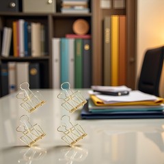 4Pcs Gold Hollow Out Long Tail Wire Binder Clips Paper Binder Clip Large Bind…