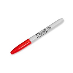 Sharpie Permanent Markers, Fine Point 2 Count (Pack of 1), Red