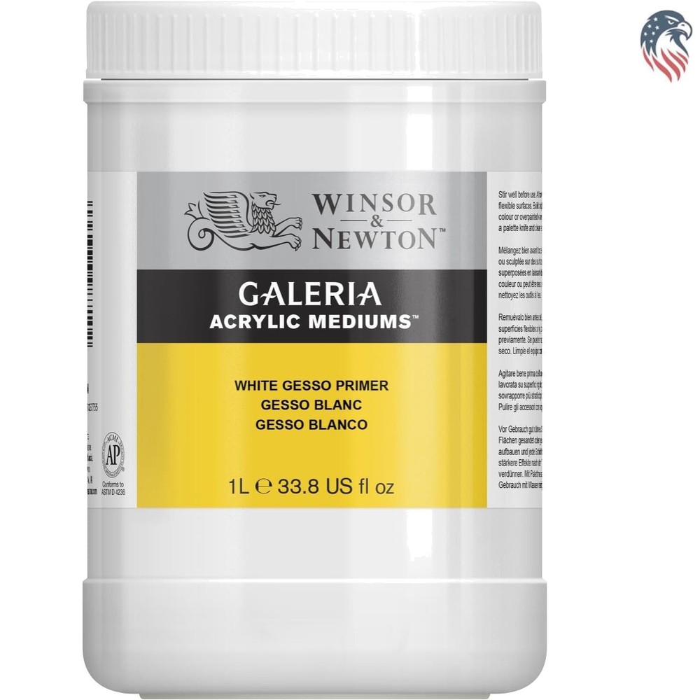 Acrylic White Gesso Primer 33.8oz Compatible for Art Surface Priming