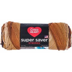 Yarn Super Saver Latte Stripe Worsted Weight Red Heart