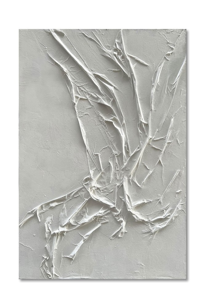 NANKAI Hand-Painted White Texture Abstract Art Painting Minimalist Art Home O…