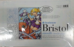 Strathmore (26-611) 40 Sheets Smooth Bristol, 11 by 17″, Blue Lined for Pages