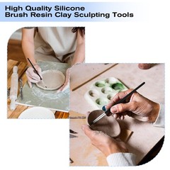 10 PCS Professional Silicone Rubber Tip Paint Pens Brushes Pottery Art Black