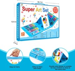 Art Supplies, 272 Pack Set Drawing Kit for Girls Boys 240 Piece Set, Blue