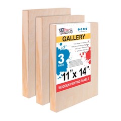 11″ x 14″ Gallery 1-1/2″ Profile Depth Artist Wood Pouring Panel Boards 3-Pack