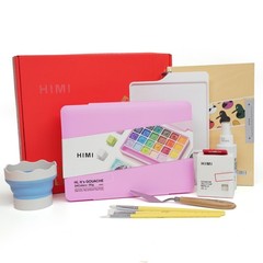 Deluxe 24 Colors Jelly Gouache Paint Set – Complete Art Kit with Brushes, Palett