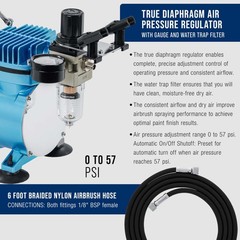 Cool Runner II Airbrush Kit with Dual Fan Air Compressor, 3 Airbrushes, 6 Col…