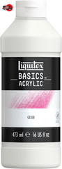 Liquitex BASICS Gesso Surface Prep Medium, 473ml (16-oz) Bottle, White