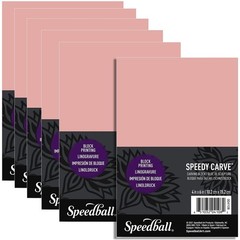 Speedball Speedy-Carve Block Printing Carving Block, Rectangle, Pink, 4 x 6 Inch