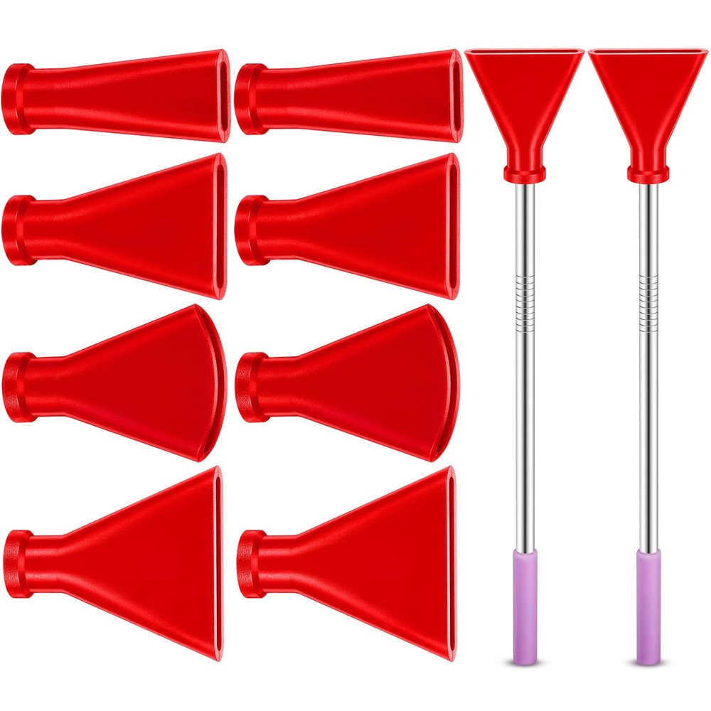 Red Acrylic Pouring Paint Stainless Straw Blow Nozzles Fluid Art Tools 8 PCS