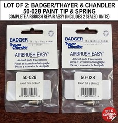 2 x Badger Air-Brush Co 50-028 Paint Tip & Spring – New Old Stock Airbrush Part