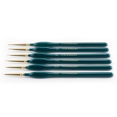 Transon Detail Thin Paint Brush Set 6pcs for Model Minature 6 PCS, Green