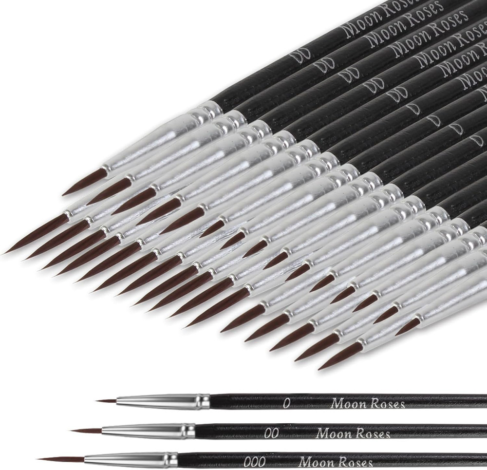 30 Pcs Miniature Detail Paint Brush Set, 3Rd Generation Tiny Liner Brushes, 3 Si